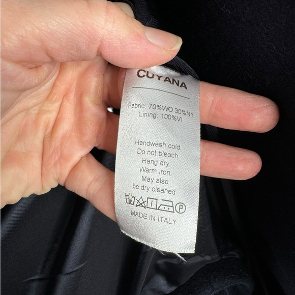 Cuyana | NWOT Cropped Wool Trench Coat Navy Small - Picture 8 of 10